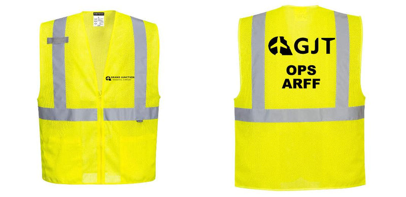 Custom Hi-Vis Yellow Safety Vest – Mesh, Reflective, Zipper Front, ANSI Class 2