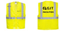 Custom Hi-Vis Yellow Safety Vest – Mesh, Reflective, Zipper Front, ANSI Class 2