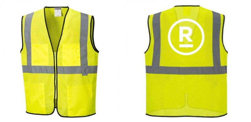Custom Lightweight High Visibility Yellow Tampa Mesh Vest