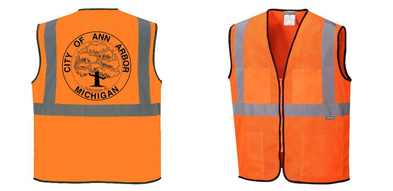 Custom Lightweight High Visibility ORANGE Tampa Mesh Vest