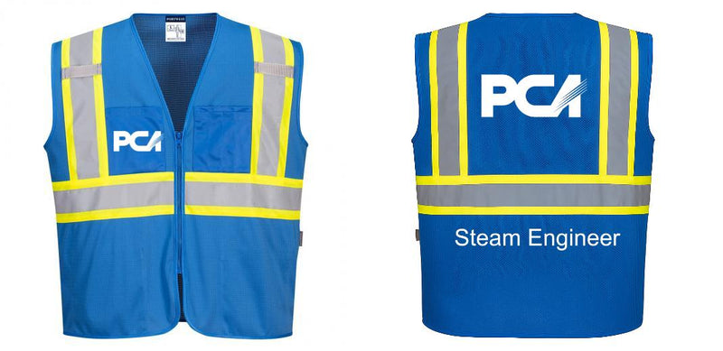 Custom Royal Blue Safety Vest Reflective High Visibility with Pockets