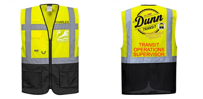 Warsaw Yellow and Black Professional Executive Style Safety Vest