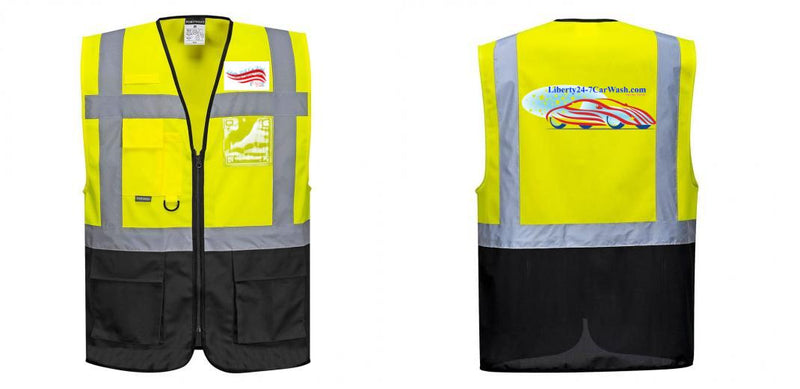 Custom Warsaw Yellow and Black Professional Style Safety Vest