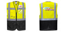 Custom Warsaw Yellow and Black Professional Style Safety Vest