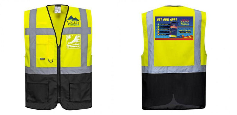 Custom Warsaw Yellow and Black Professional Style Safety Vest