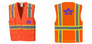 Custom Orange Class 2 Safety Vest with Cooling Mesh Back