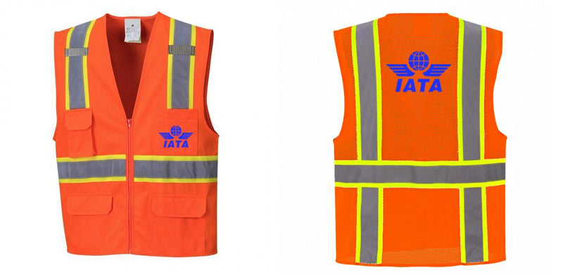 Custom Orange Class 2 Safety Vest with Cooling Mesh Back