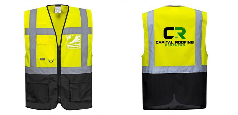 Custom Warsaw Yellow and Black Professional Style Safety Vest