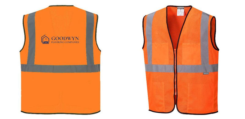 Custom Lightweight High Visibility ORANGE Tampa Mesh Vest