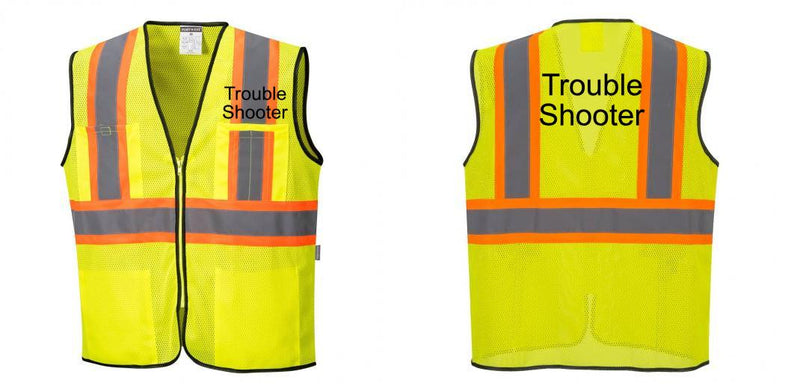 Custom Yellow Mesh Class 2 Reflective Safety Vest with Pockets