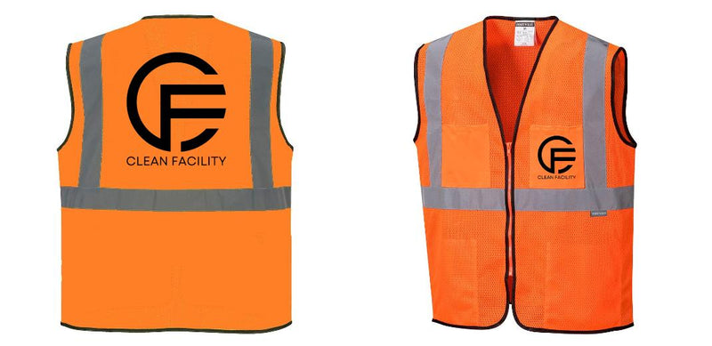 Custom Lightweight High Visibility ORANGE Tampa Mesh Vest