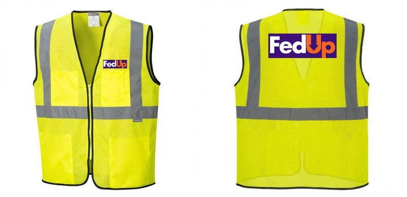 Custom Lightweight High Visibility Yellow Tampa Mesh Vest