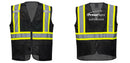 Custom Black Safety Vest Reflective High Visibility with Pockets