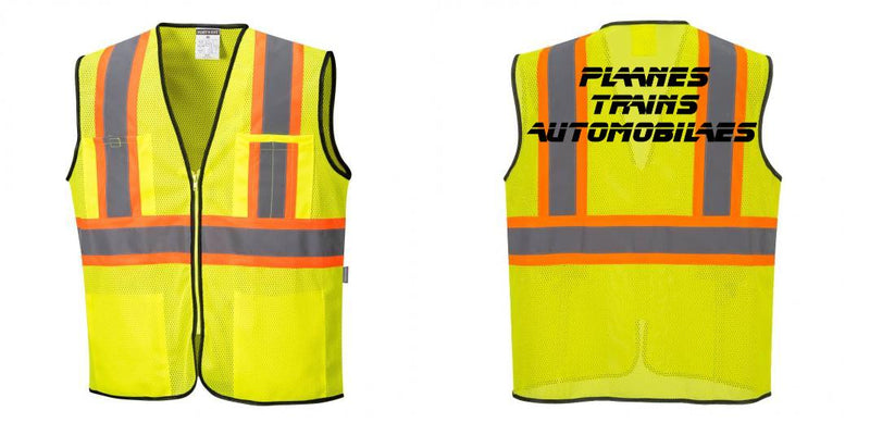 Custom Yellow Mesh Class 2 Reflective Safety Vest with Pockets