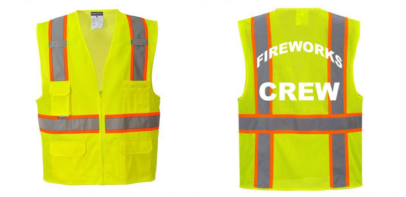 Custom Yellow Class 2 Safety Vest with Cooling Mesh Back