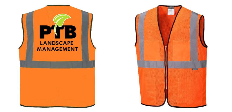 Custom Lightweight High Visibility ORANGE Tampa Mesh Vest