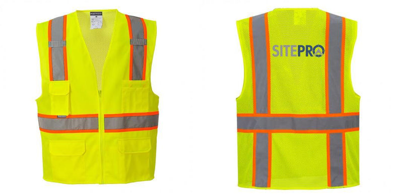 Custom Yellow Class 2 Safety Vest with Cooling Mesh Back