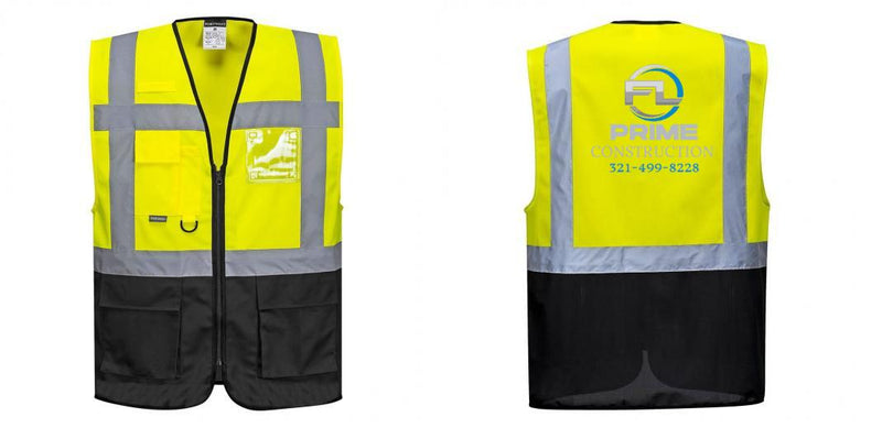 Custom Warsaw Yellow and Black Professional Style Safety Vest