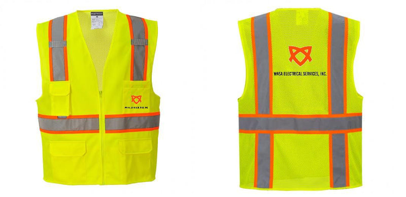 Custom Yellow Class 2 Safety Vest with Cooling Mesh Back