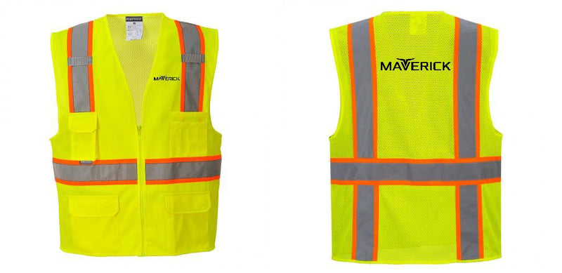 Custom Yellow Class 2 Safety Vest with Cooling Mesh Back