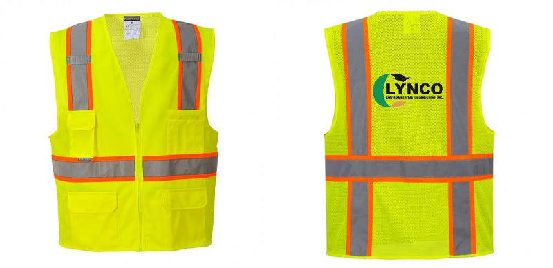 Custom Yellow Class 2 Safety Vest with Cooling Mesh Back