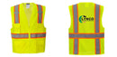 Custom Yellow Class 2 Safety Vest with Cooling Mesh Back