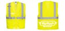 Custom Hi-Vis Yellow Safety Vest – Mesh, Reflective, Zipper Front, ANSI Class 2
