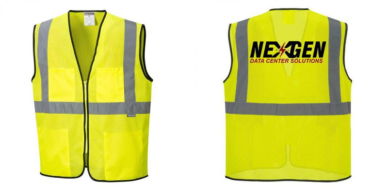 Custom Lightweight High Visibility Yellow Tampa Mesh Vest