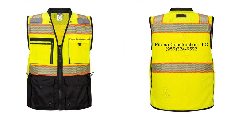 Custom Premium Two-toned Surveyor Safety Vest with Segmented Tape