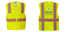 Custom Yellow Class 2 Safety Vest with Cooling Mesh Back