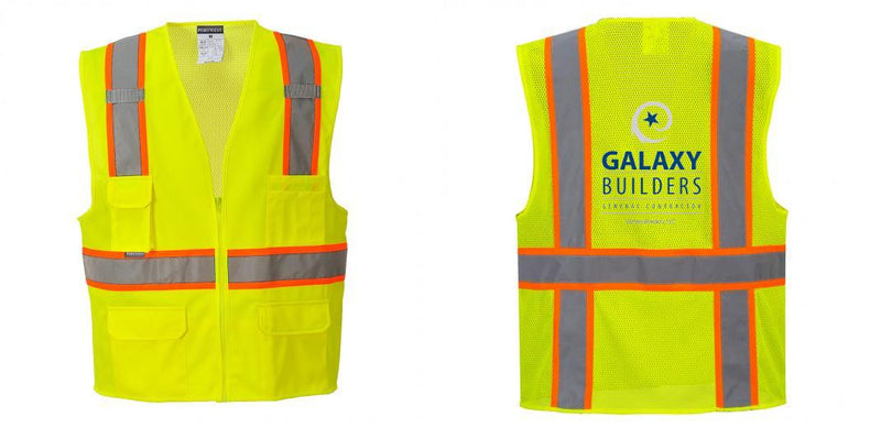 Custom Yellow Class 2 Safety Vest with Cooling Mesh Back