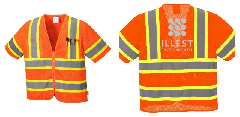 Custom Class 3 Orange Safety Vest Sleeved Hi-Vis with Pockets