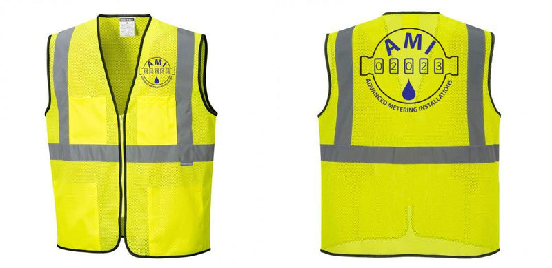 Custom Lightweight High Visibility Yellow Tampa Mesh Vest