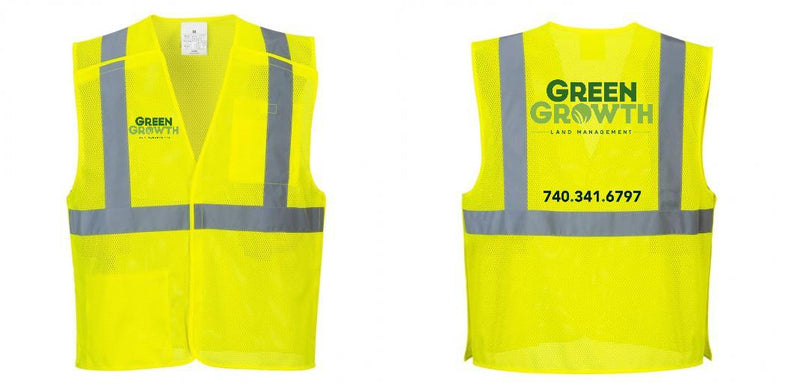 Custom Breakaway Class 2 Yellow Safety Vest Hi-Vis Reflective Breathable Mesh