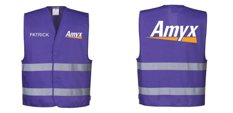 Custom PURPLE Work and Event Style Safety Reflective Vest