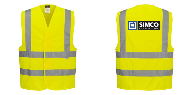 Custom Logo Reflective Yellow Safety Vest - ANSI Class 2