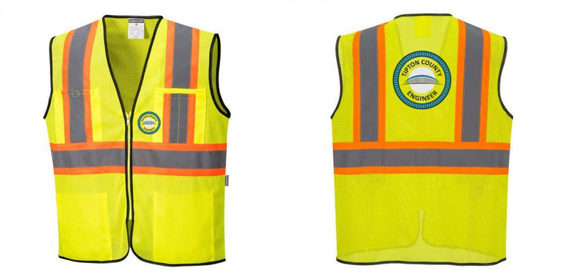 Mesh Class 2 Safety Vest with Pockets Hi Vis Reflective