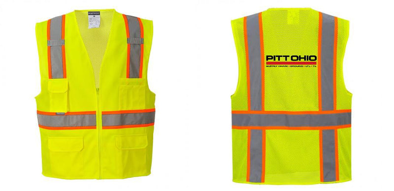 Custom Yellow Class 2 Safety Vest with Cooling Mesh Back