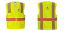 Custom Yellow Class 2 Safety Vest with Cooling Mesh Back