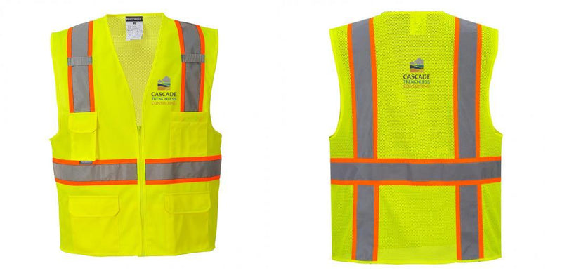 Custom Yellow Class 2 Safety Vest with Cooling Mesh Back