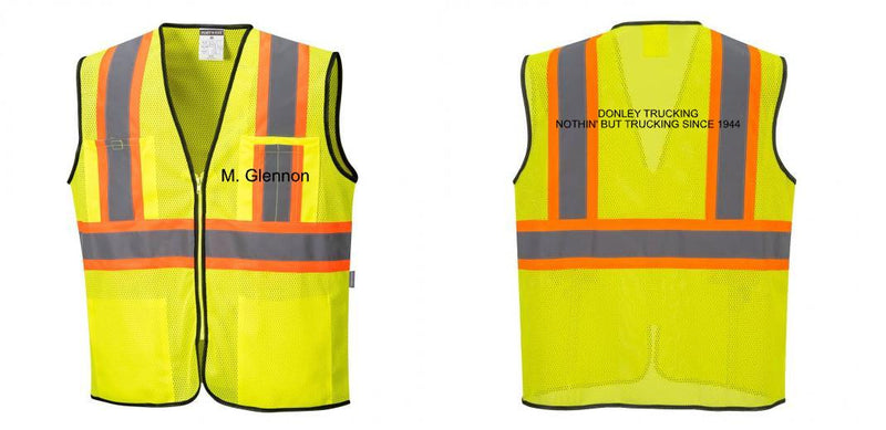 Custom Yellow Mesh Class 2 Reflective Safety Vest with Pockets