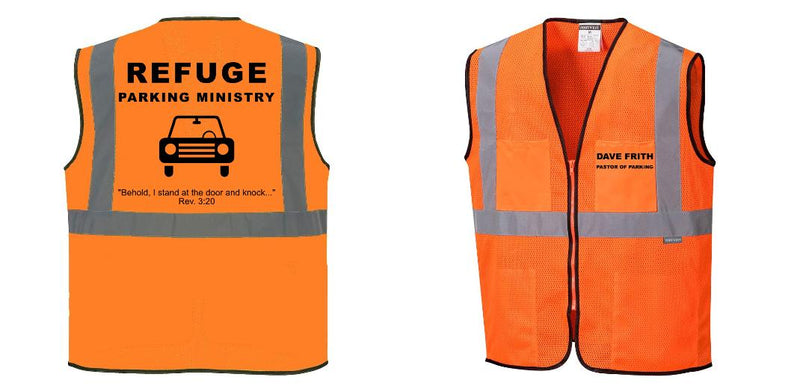 Custom Lightweight High Visibility ORANGE Tampa Mesh Vest