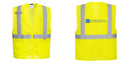 Custom Hi-Vis Yellow Safety Vest – Mesh, Reflective, Zipper Front, ANSI Class 2