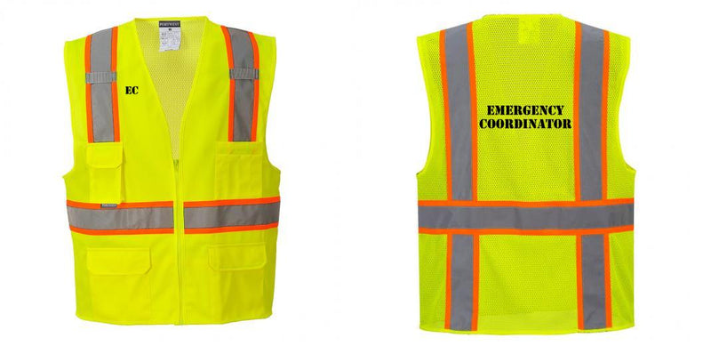 Custom Yellow Class 2 Safety Vest with Cooling Mesh Back