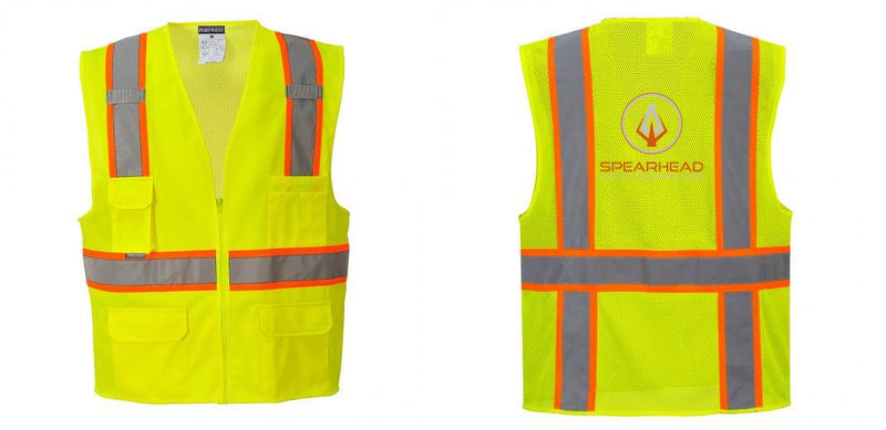 Custom Yellow Class 2 Safety Vest with Cooling Mesh Back