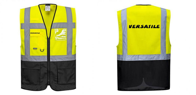 Custom Warsaw Yellow and Black Professional Style Safety Vest