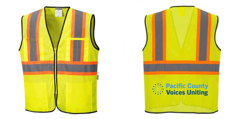 Custom Yellow Mesh Class 2 Reflective Safety Vest with Pockets