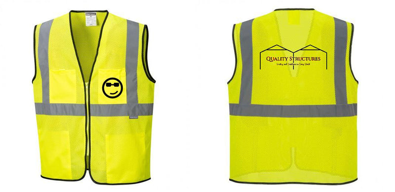 Custom Lightweight High Visibility Yellow Tampa Mesh Vest