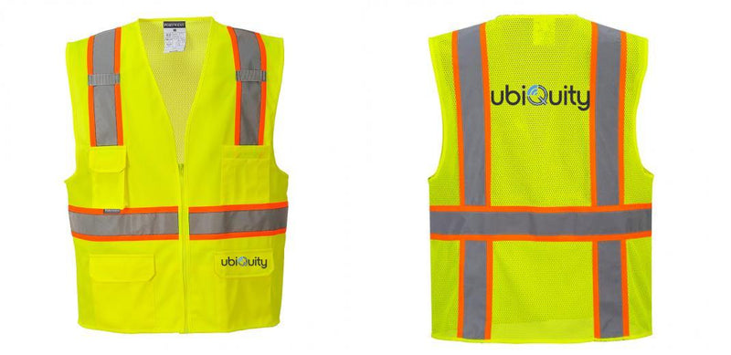 Custom Yellow Class 2 Safety Vest with Cooling Mesh Back