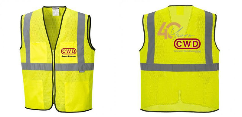 Custom Lightweight High Visibility Yellow Tampa Mesh Vest